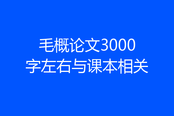 毛概论文3000字左右与课本相关