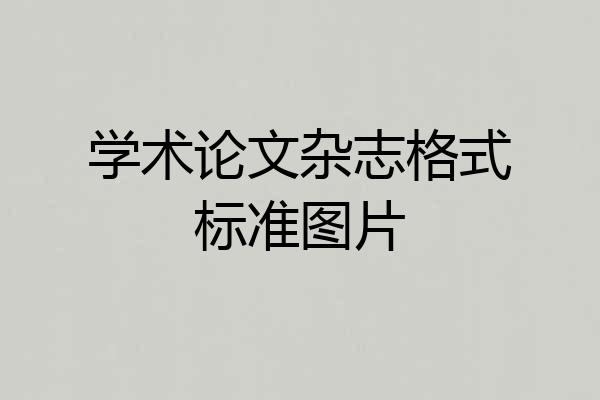 学术论文杂志格式标准图片