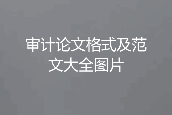 审计论文格式及范文大全图片