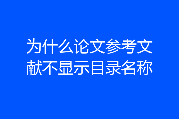 为什么论文参考文献不显示目录名称