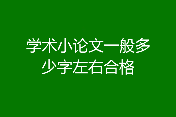 学术小论文一般多少字左右合格