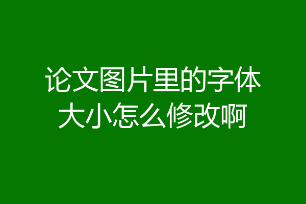 论文图片里的字体大小怎么修改啊