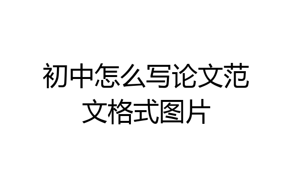 初中怎么写论文范文格式图片