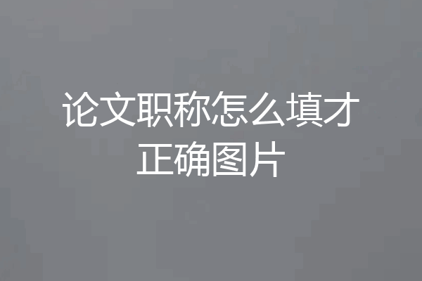 论文职称怎么填才正确图片