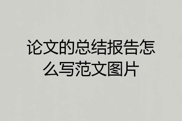论文的总结报告怎么写范文图片