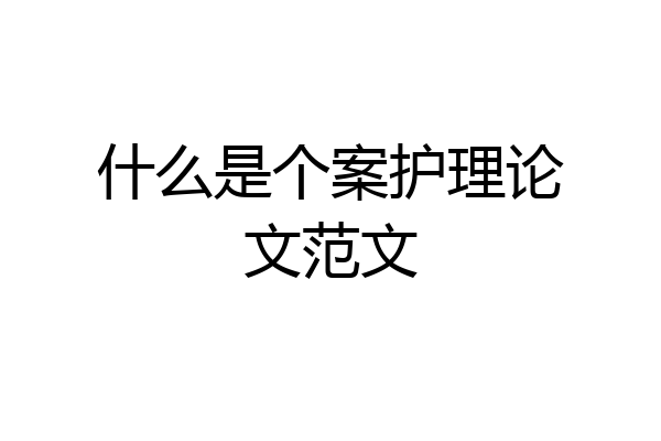 什么是个案护理论文范文