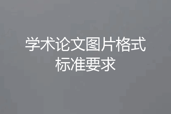 学术论文图片格式标准要求
