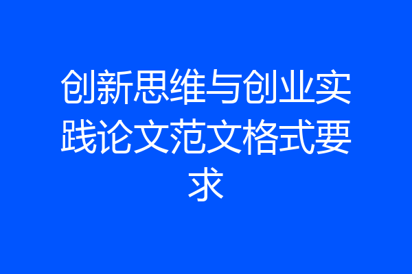 创新思维与创业实践论文范文格式要求