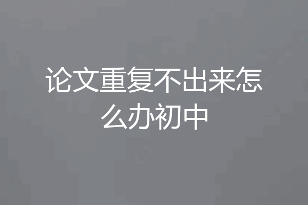 论文重复不出来怎么办初中