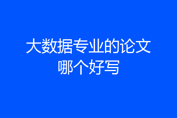 大数据专业的论文哪个好写
