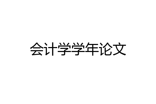 会计学学年论文
