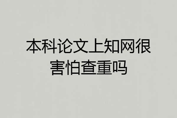 本科论文上知网很害怕查重吗