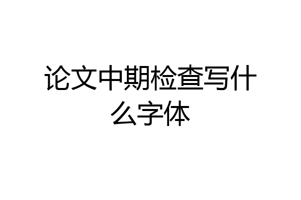 论文中期检查写什么字体