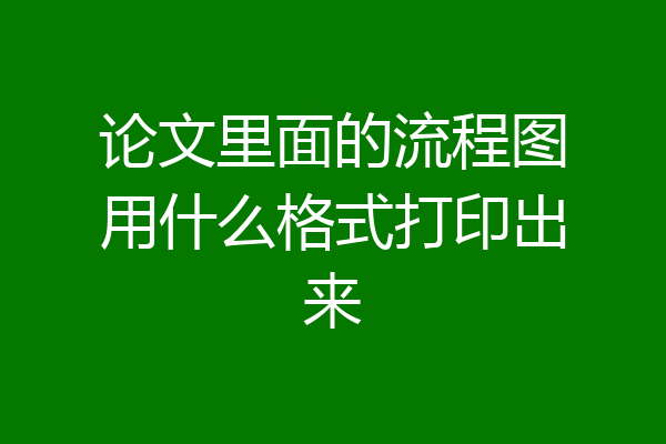 论文里面的流程图用什么格式打印出来