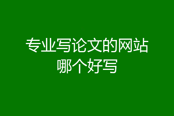 专业写论文的网站哪个好写