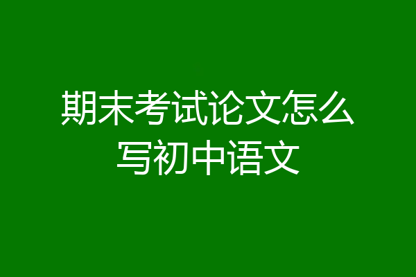 期末考试论文怎么写初中语文