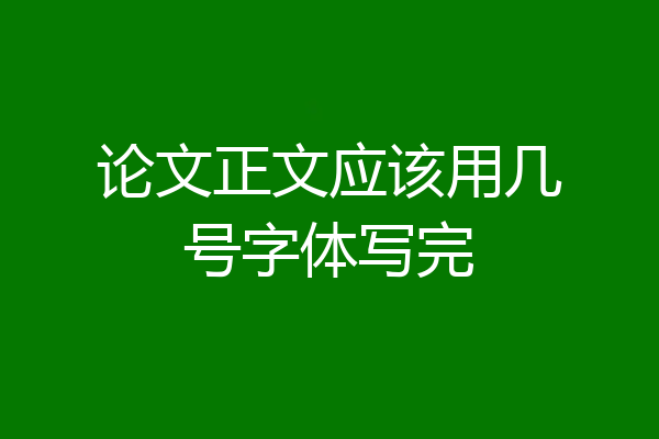 论文正文应该用几号字体写完
