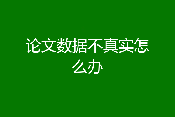 论文数据不真实怎么办