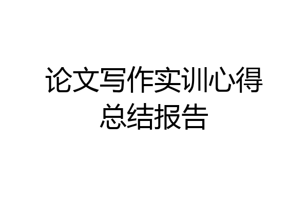 论文写作实训心得总结报告