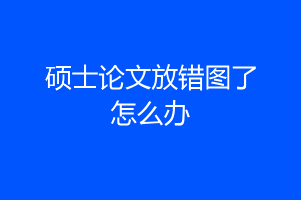 硕士论文放错图了怎么办