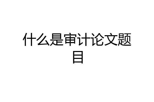 什么是审计论文题目