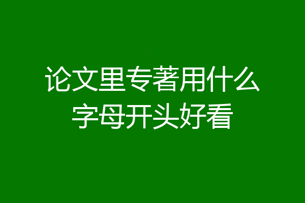 论文里专著用什么字母开头好看