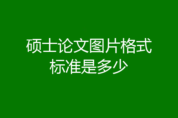 硕士论文图片格式标准是多少