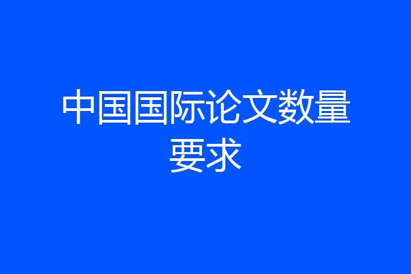 中国国际论文数量要求