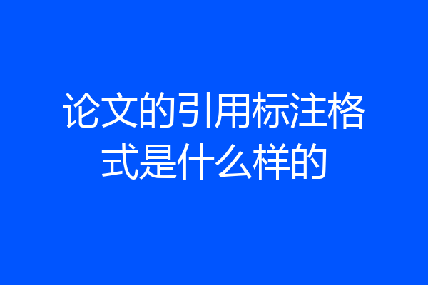 论文的引用标注格式是什么样的
