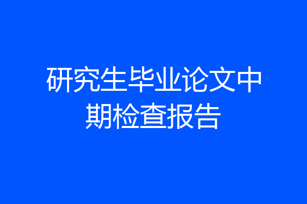 研究生毕业论文中期检查报告