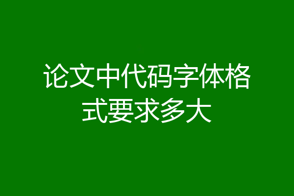 论文中代码字体格式要求多大