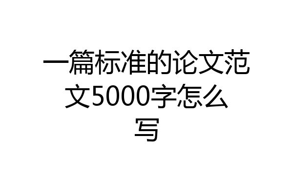 一篇标准的论文范文5000字怎么写