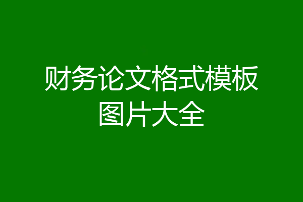 财务论文格式模板图片大全