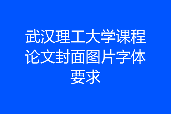 武汉理工大学课程论文封面图片字体要求