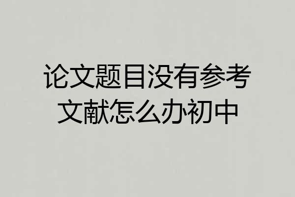 论文题目没有参考文献怎么办初中