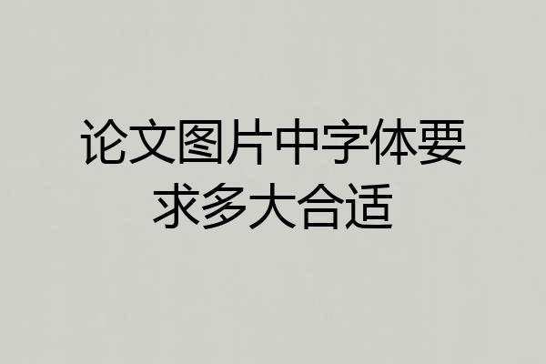 论文图片中字体要求多大合适