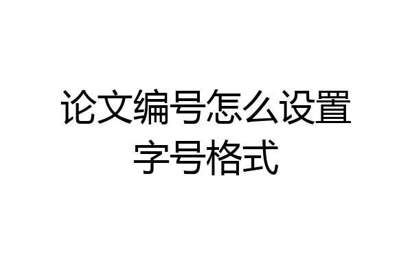 论文编号怎么设置字号格式