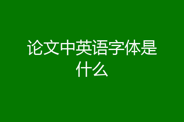 论文中英语字体是什么