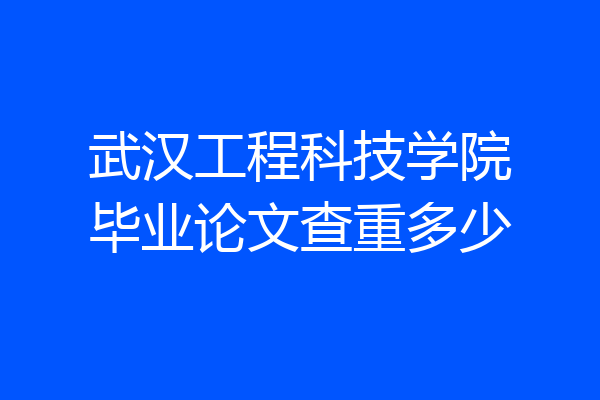 武汉工程科技学院毕业论文查重多少