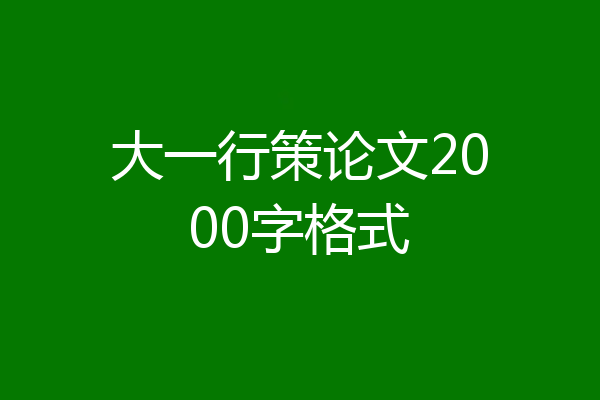 大一行策论文2000字格式