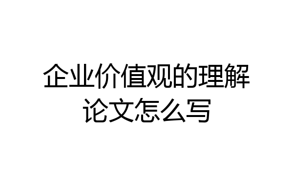 企业价值观的理解论文怎么写