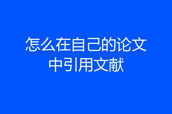 怎么在自己的论文中引用文献