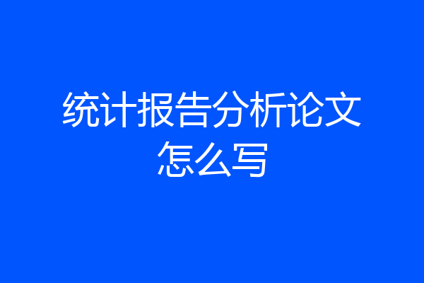 统计报告分析论文怎么写