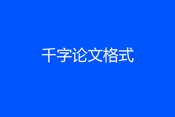 千字论文格式