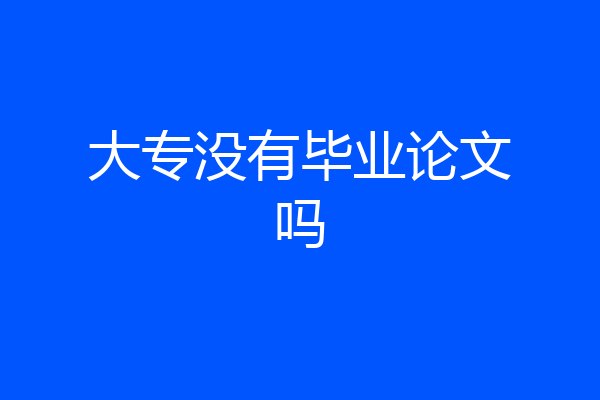 大专没有毕业论文吗