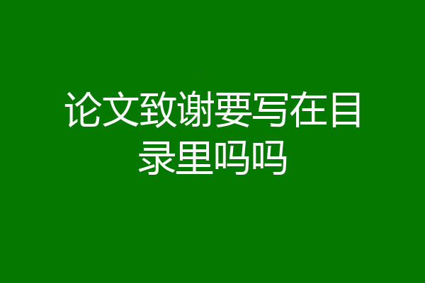 论文致谢要写在目录里吗吗