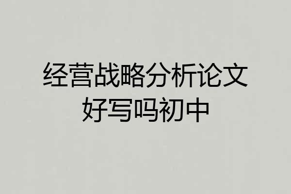 经营战略分析论文好写吗初中