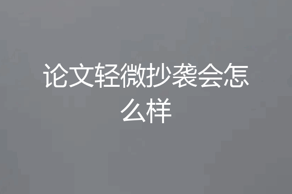 论文轻微抄袭会怎么样