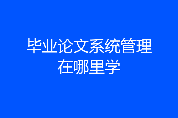 毕业论文系统管理在哪里学