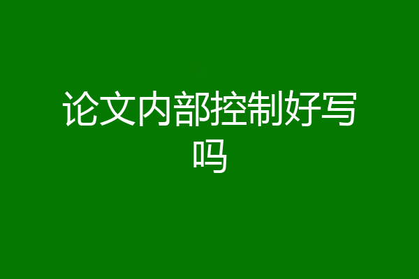 论文内部控制好写吗